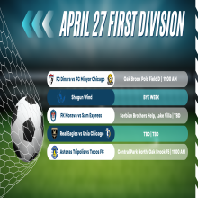 April 27 First Division Schedule